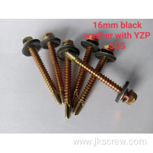 Galvanized zinc HEX head screw with epdm washer